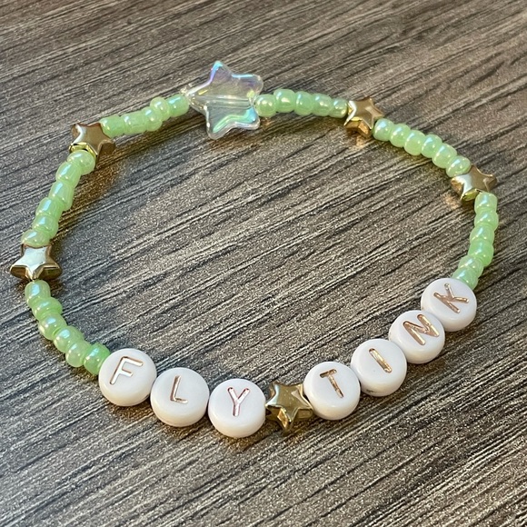 Disney Inspired Bracelet Fly Tink custom handmade with gold colored stars - Picture 5 of 5